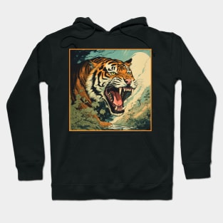 Colorful Tiger Cartoon Vintage Bengals Tiger Drawing Comics Fearless Tiger Hoodie